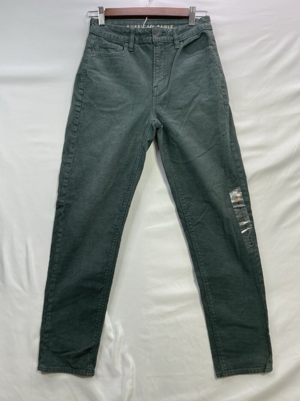 American Eagle Women’s Green Curdoroys Size 0 Pants Cotton Straight Leg